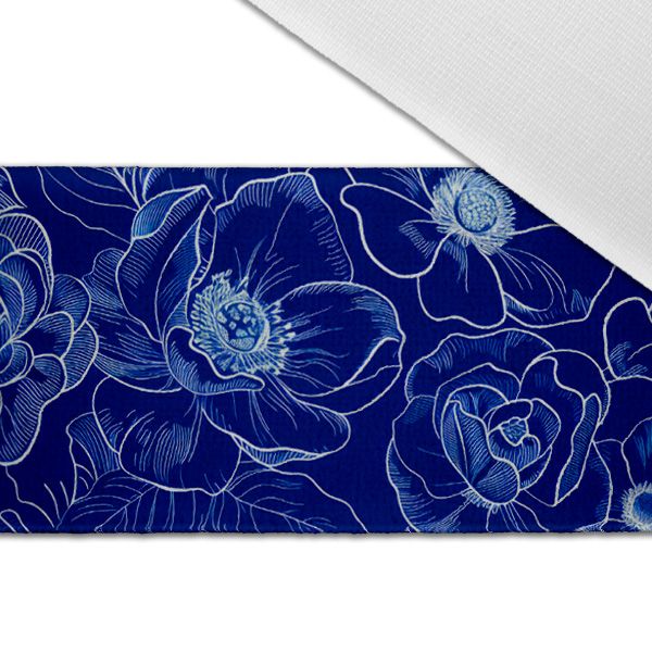 Umelý hodváb/silky elastický kvety imitácia modrotlače