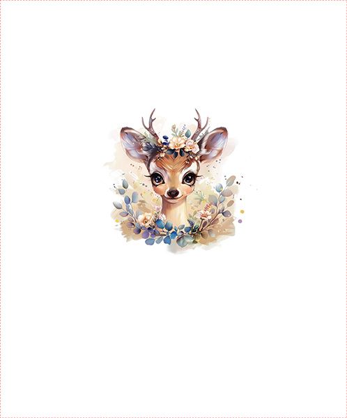 Bavlna premium NELA PANEL XL flowers deer