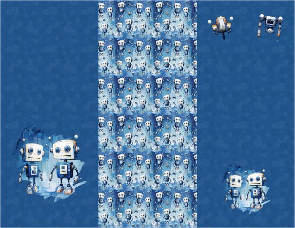Látka softshell zimný modré roboty