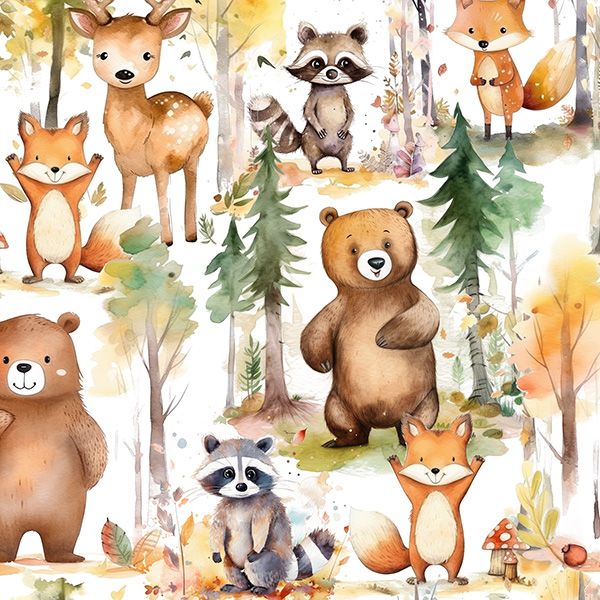 Panel na PUL nohavičky lesné dobrodružstvo zvieratiek
