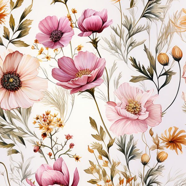 Panel na PUL nohavičky letné kvety Romantika