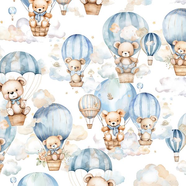 Panel na PUL nohavičky modrý medvedík v balóne