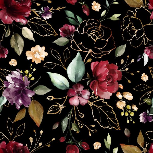 Panel so strihom 48 dámska softshell bunda zlaté kvety čierne