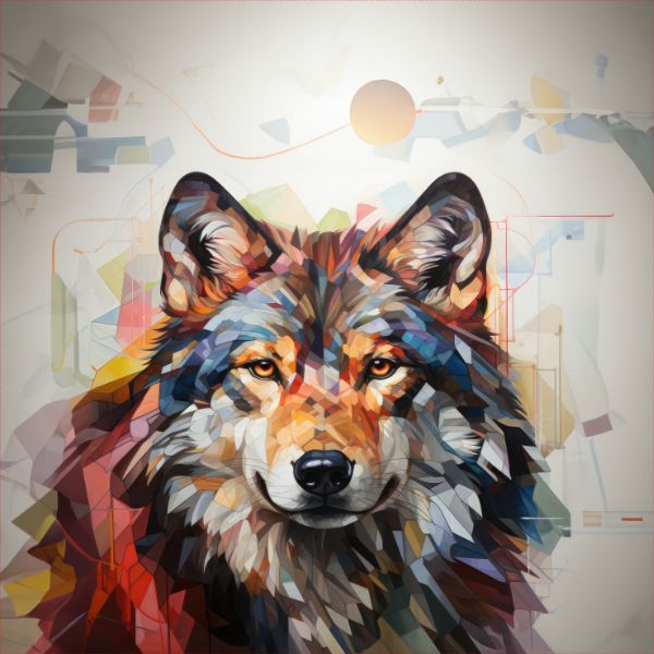Teplákovina Takoy PANEL 75x75 cm geometrický vlk