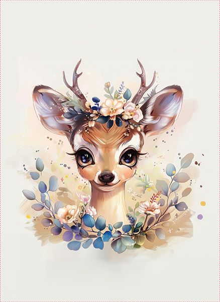 Panel z nepremokavého polyesteru 49x49 flowers deer