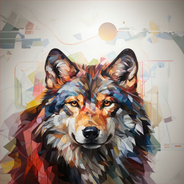 Teplákovina Takoy PANEL 50x60 cm geometrický vlk