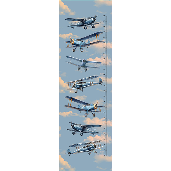 Zatemňovacia látka/ blackout retro modré lietadlá 