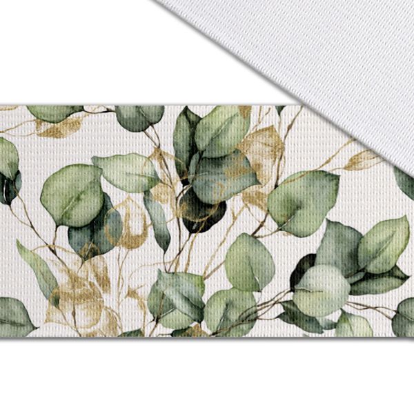 Panel so strihom M šifón/silky kimono eukalyptus biely 