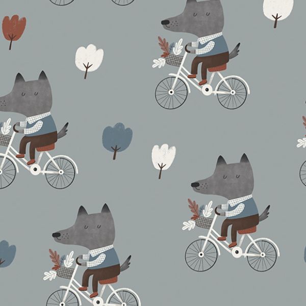 Bambusový úplet Milano vlk na bicykli