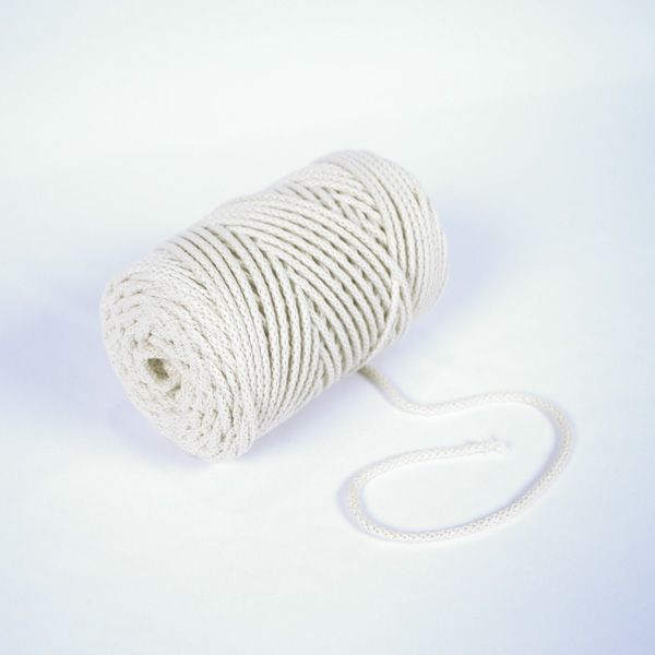 Pletená bavlnená šnúra 6mm premium ecru