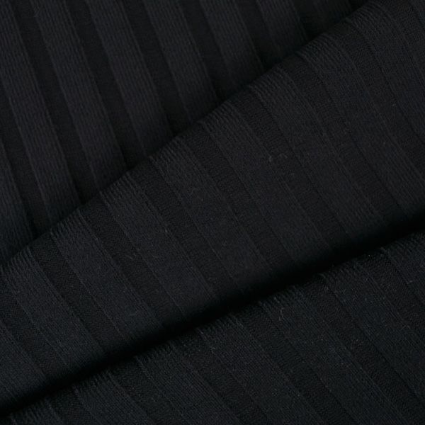 Rebrovaný úplet svetrovina 100% bavlna čierna