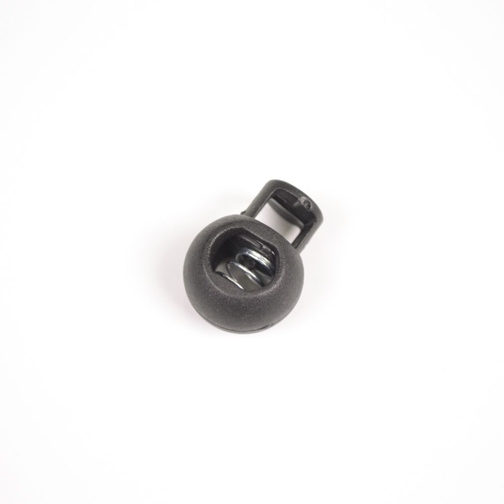 Plastová brzdička guľatá 9 mm čierna - balenie 10ks
