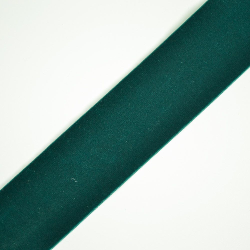 Elastická zamatová guma 4 cm smaragdová