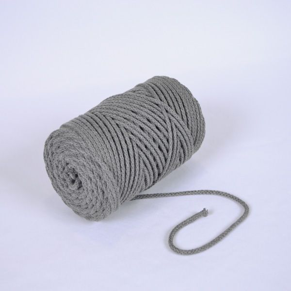 Pletená bavlnená šnúra 6mm premium šedý melír