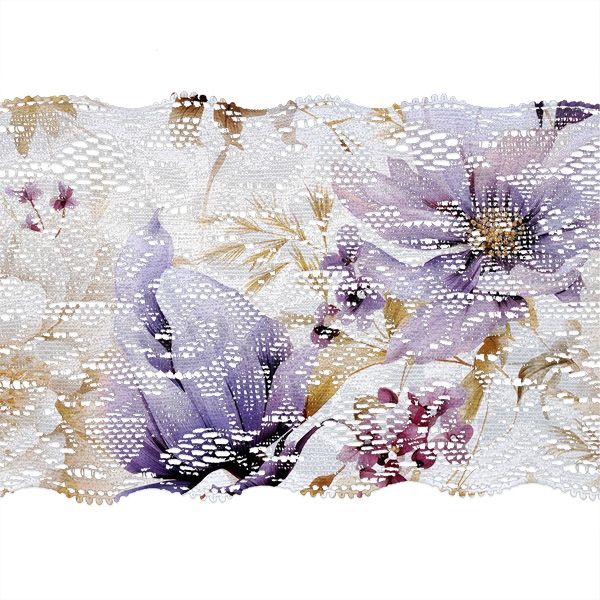 Dizajnová podšívka fialové kvety Vilma