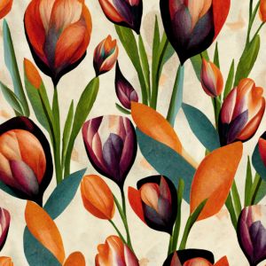 Taft satén jarné tulipány