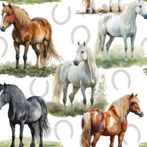 Bavlna premium Takoy kone maľované