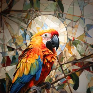 Panel z nepremokavého polyesteru 50x50 papagáj