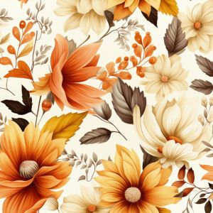 Bavlna premium Takoy jesenné kvety Alia