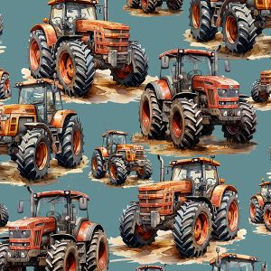 Teplákovina Milano 150cm červený traktor