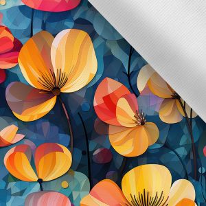 Letný pružný softshell geometrické kvety Meryl