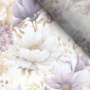 Mäkký tyl fialové kvety Vilma