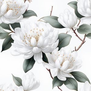 Bavlna premium NELA biele kvety