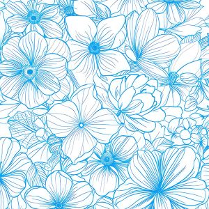 Bavlna premium Takoy modré kvety Emia