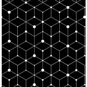 Recyklovaná plavkovina z PET fliaš geometrický vzor Molec čierna