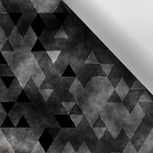 Látka s potlačou nepremokavý polyester TD/NS trojuholník čierny