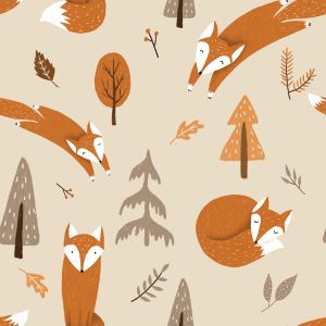 Panel na PUL nohavičky jesenné líšky béžové