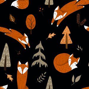 Panel na PUL nohavičky jesenné líšky čierne