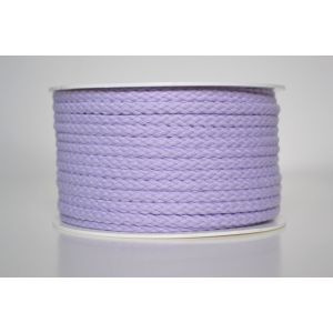 Zbytky - Pletená bavlnená šnúra svetlá fialová 5 mm premium