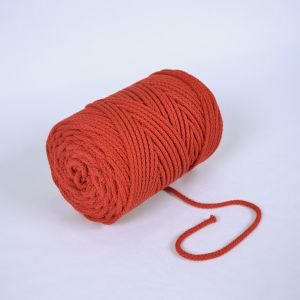 Zbytky - Pletená bavlnená šnúra 6mm premium červená