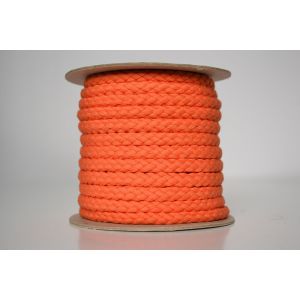 Pletená bavlnená šnúra oranžová 1 cm premium