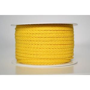 Pletená bavlnená šnúra žltá 5 mm premium