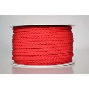 Pletená bavlnená šnúra červená 5 mm premium