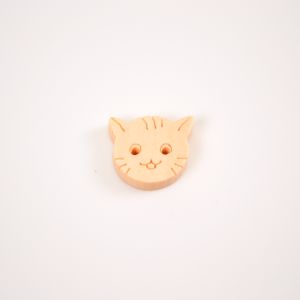 Drevený gombík Handmade  mačička - balenie 10 ks