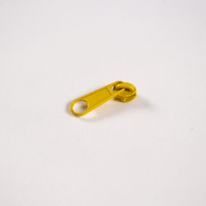 Kovový bežec ku zipsu s tiahlom #3 mm žltý