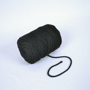 Pletená bavlnená šnúra 6mm premium čierna