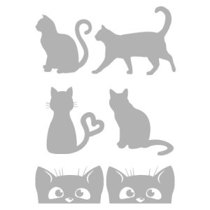 Reflexná nažehľovačka mačka - balenie 6 ks