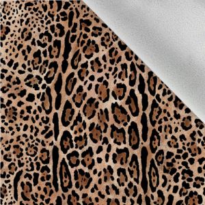 Odrezok - Látka softshell zimný leopard- tmavší odtieň