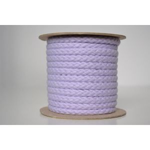 Odrezok - Pletená bavlnená šnúra svetlá fialová 1 cm premium