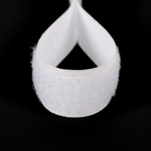 Odrezok - Suchý zips plyš biely 2 cm